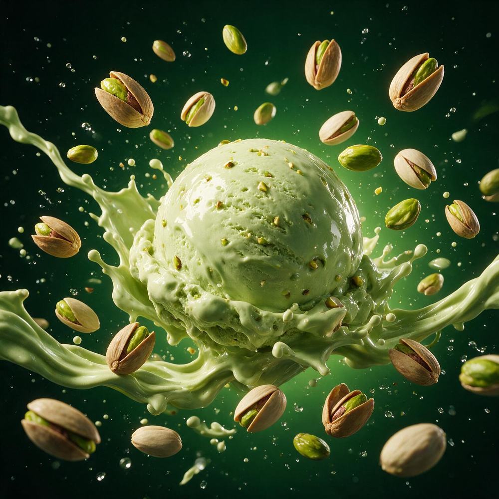 Gelato de pistache em render 3D surreal
